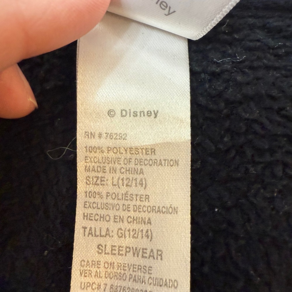 Disney Womens Large Black Plush Pullover Mickey Mouse Embroidered Sleepwear Top - Picture 4 of 7